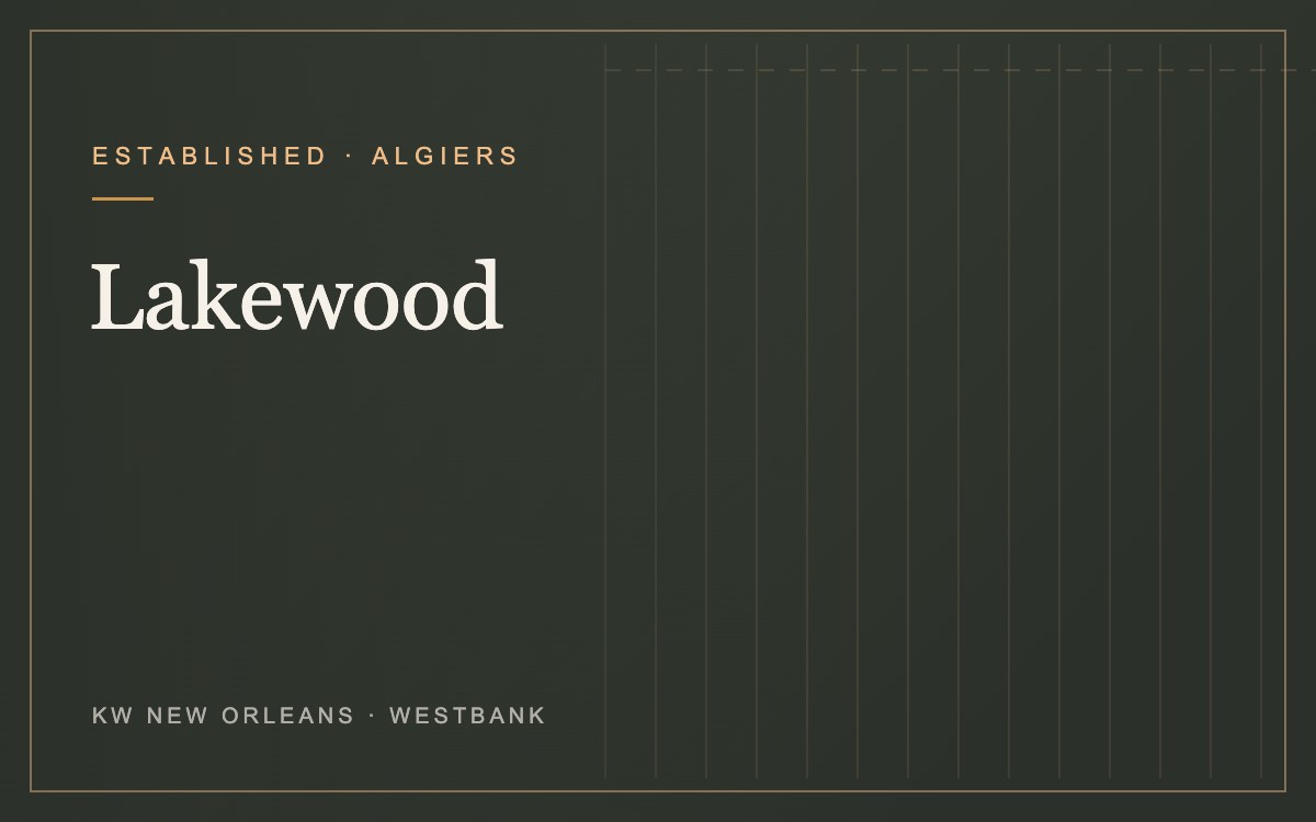 Lakewood established neighborhood, Algiers, Westbank New Orleans