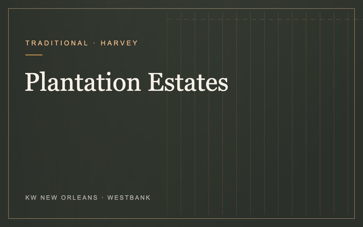 Plantation Estates traditional neighborhood, Harvey, Westbank New Orleans